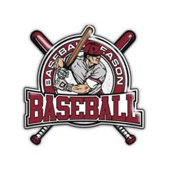 Baseball man with bat - Baseball in red, grey shirt